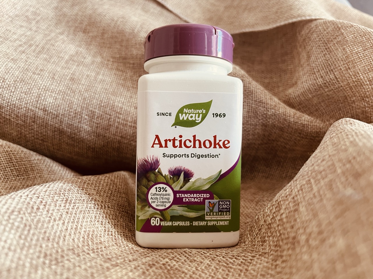 Nature's Way, артишок, стандартизированный экстракт, 60 веганских капсул