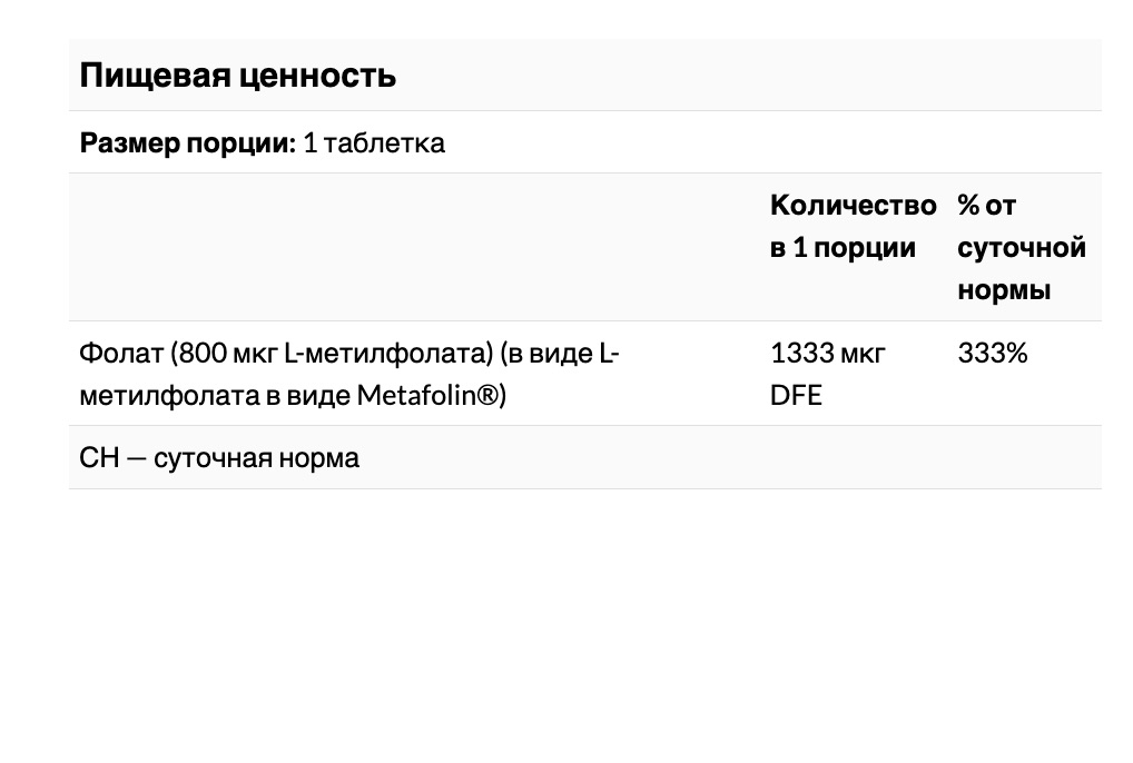 Solgar, фолат, 1333 мкг DFE, 100 таблеток — изображение 3